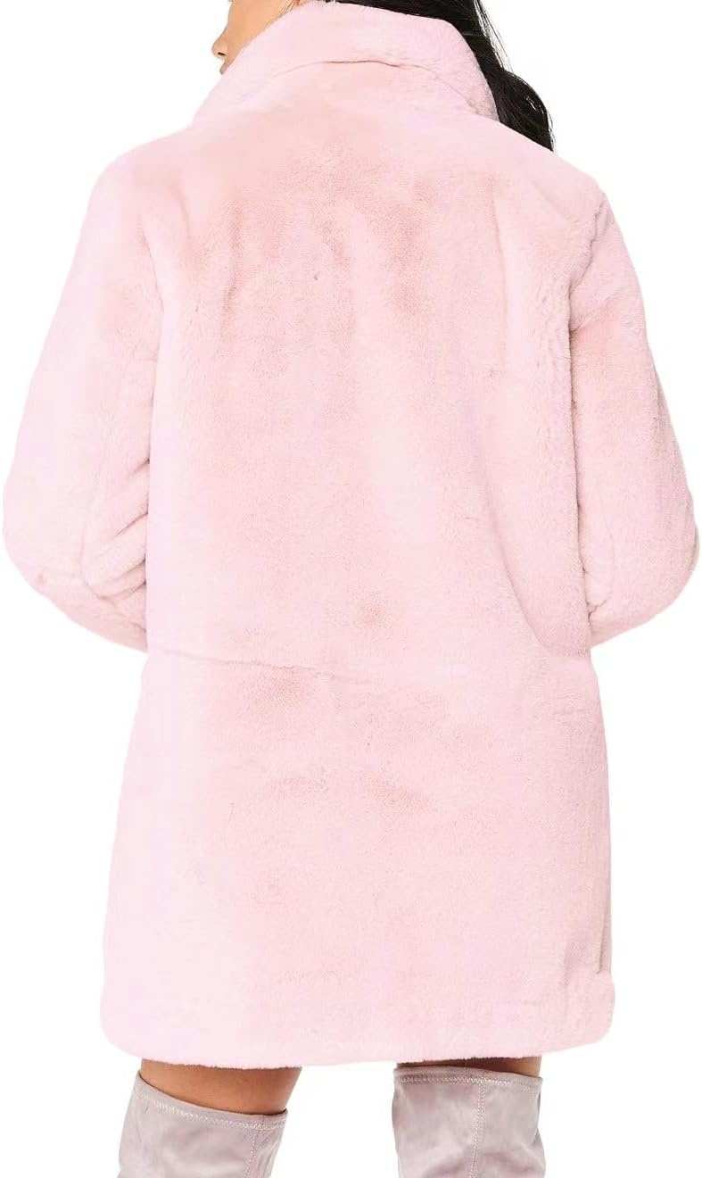 image:imageTOPONSKY Womens Winter Warm Lapel Faux Fur With Inner Lining amp Buttons CoatsCd Light Pink