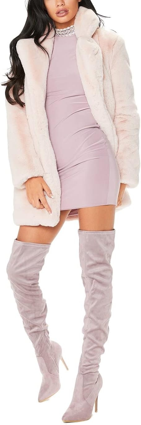 image:imageTOPONSKY Womens Winter Warm Lapel Faux Fur With Inner Lining amp Buttons CoatsCd Light Pink