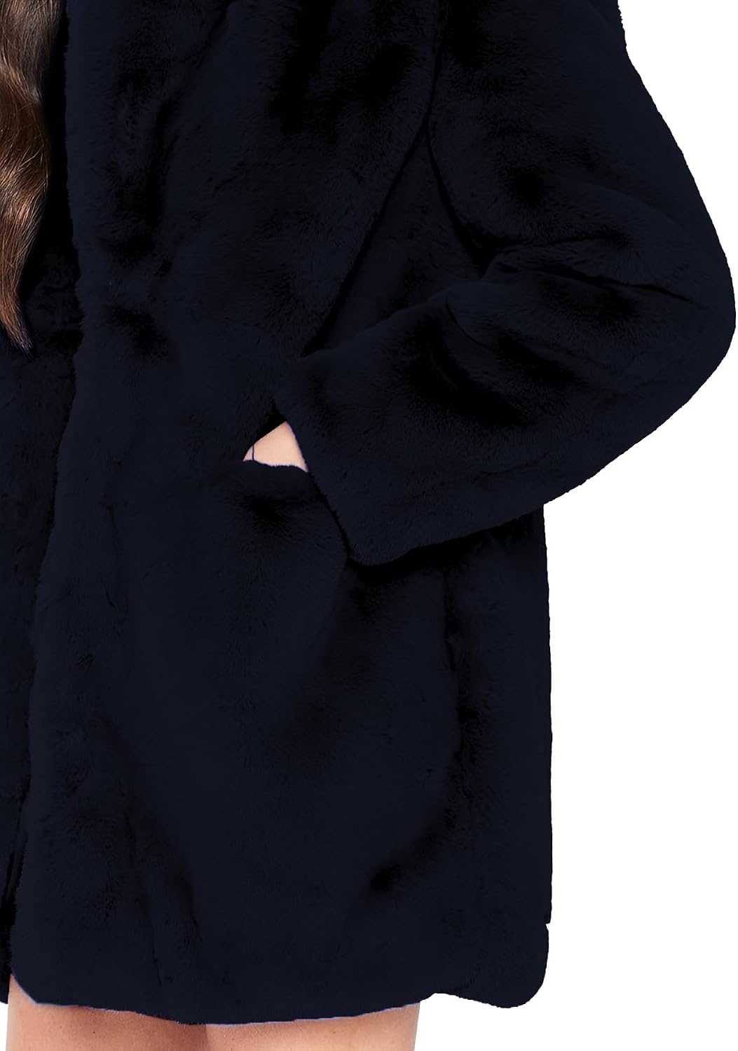 image:imageTOPONSKY Womens Winter Warm Lapel Faux Fur With Inner Lining amp Buttons CoatsCd Navy Blue