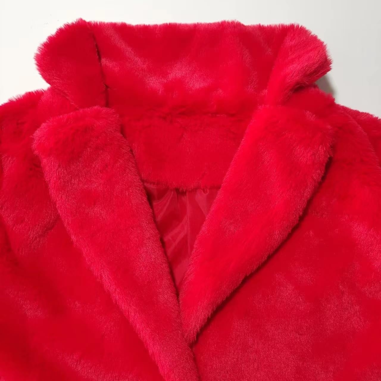 image:imageTOPONSKY Womens Winter Warm Lapel Faux Fur With Inner Lining amp Buttons CoatsCe Red