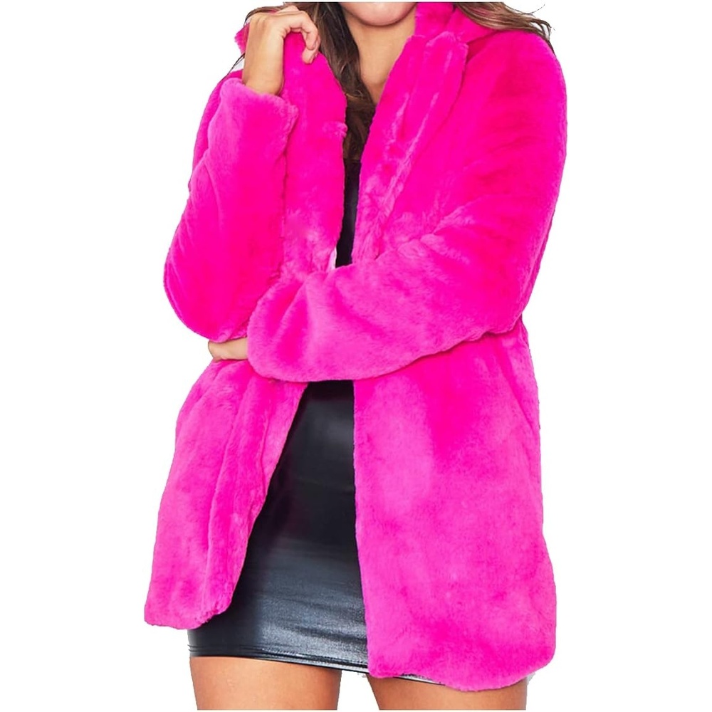 image:imageTOPONSKY Womens Winter Warm Lapel Faux Fur With Inner Lining amp Buttons CoatsCe Rose
