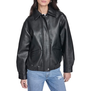 Levi’s Women’s Faux Leather Relaxed Fit Bomber(Black)