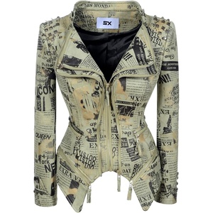 SX Women’s Fashion Studded Perfectly Shaping Faux Leather Biker Jacket(Suede Green)