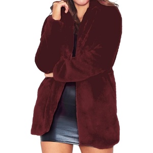 TOPONSKY Womens Winter Warm Lapel Faux Fur With Inner Lining & Buttons Coats(Cd Burgundy)