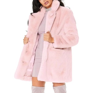 TOPONSKY Womens Winter Warm Lapel Faux Fur With Inner Lining & Buttons Coats(Cd Light Pink)