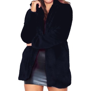 TOPONSKY Womens Winter Warm Lapel Faux Fur With Inner Lining & Buttons Coats(Cd Navy Blue)