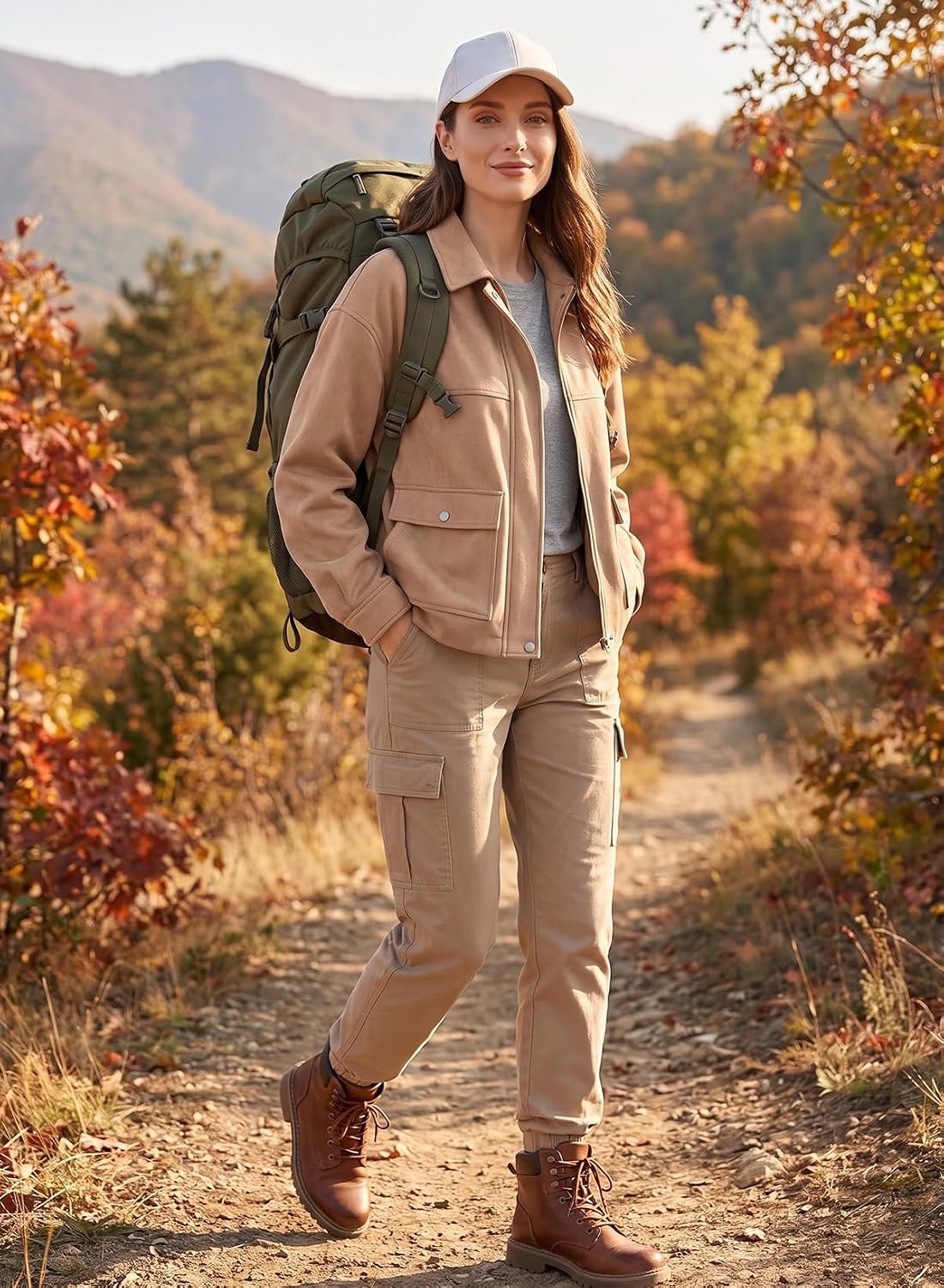 image:imageEVALESS Womens Faux Suede Jacket Fall Fashion Casual Winter Coats Outerwear Vintage Trendy Lapel Collar Zip Up Bomber Jackets with PocketsLoose Fit Travel Western Cowgirls OutfitsBusiness CasualKhaki