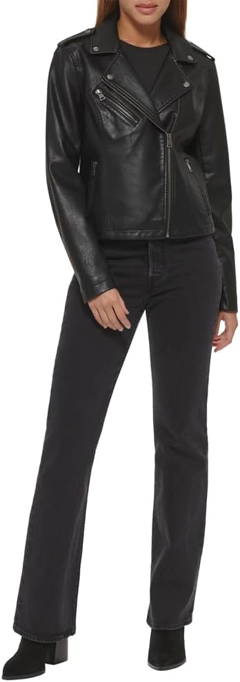image:imageLevis Womens Classic Faux Leather Moto JacketClassic Black