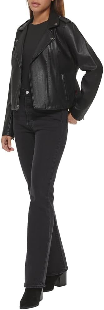 image:imageLevis Womens Classic Faux Leather Moto JacketClassic Black