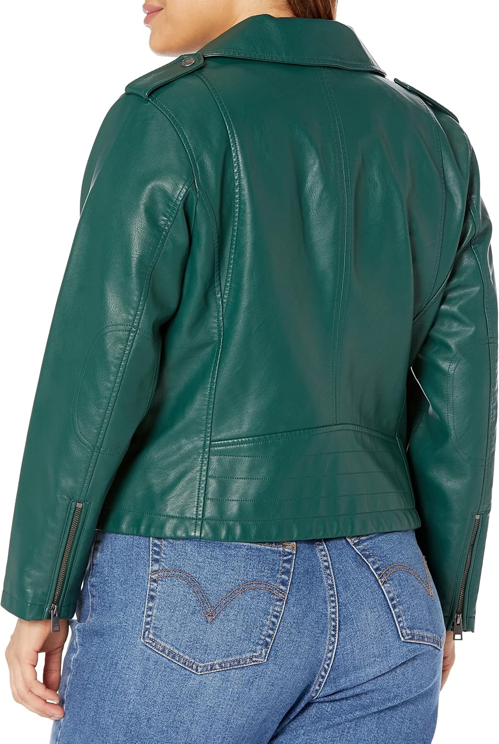 image:imageLevis Womens Classic Faux Leather Moto JacketForest
