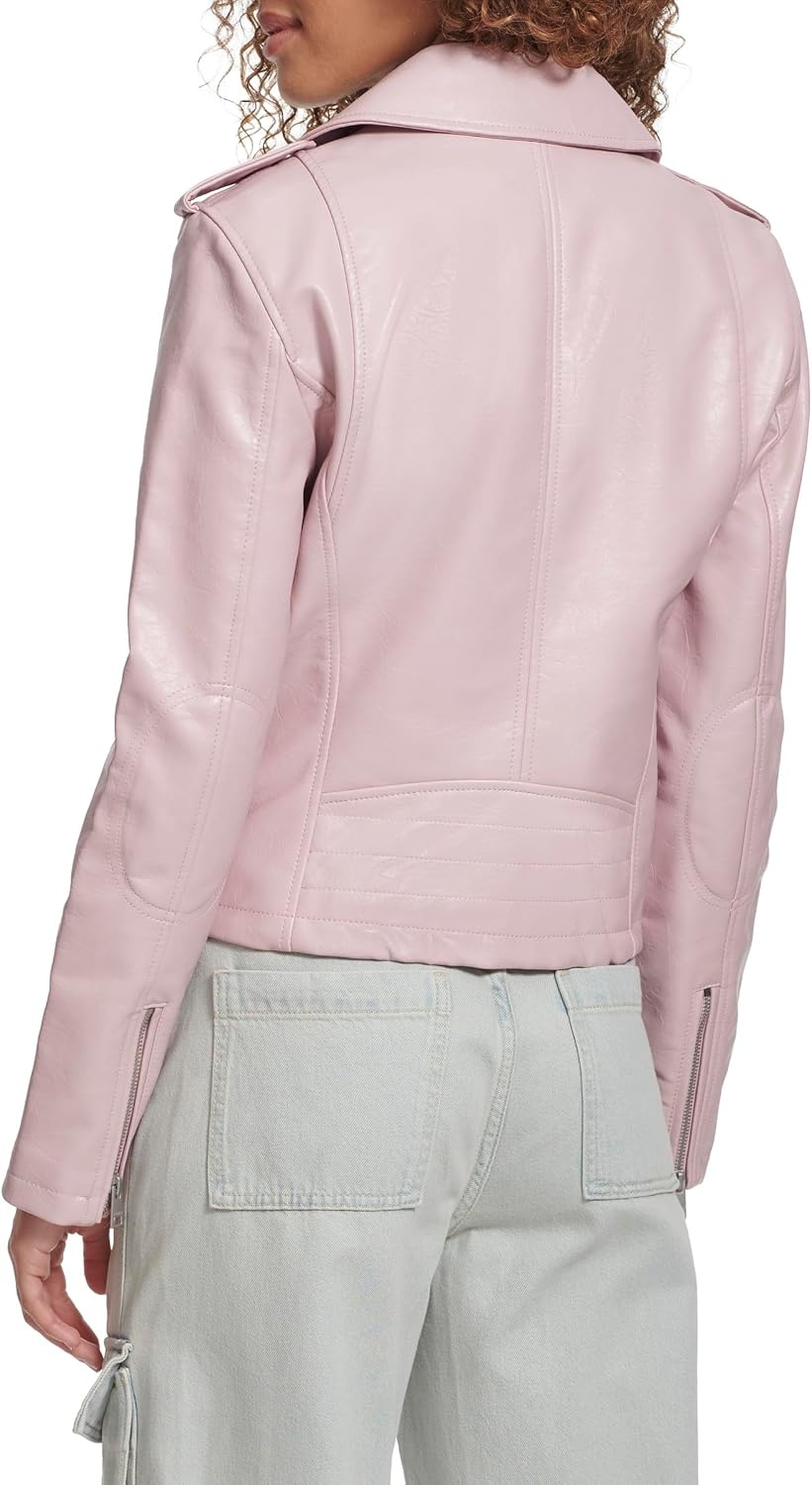 image:imageLevis Womens Classic Faux Leather Moto JacketGloss Lilac