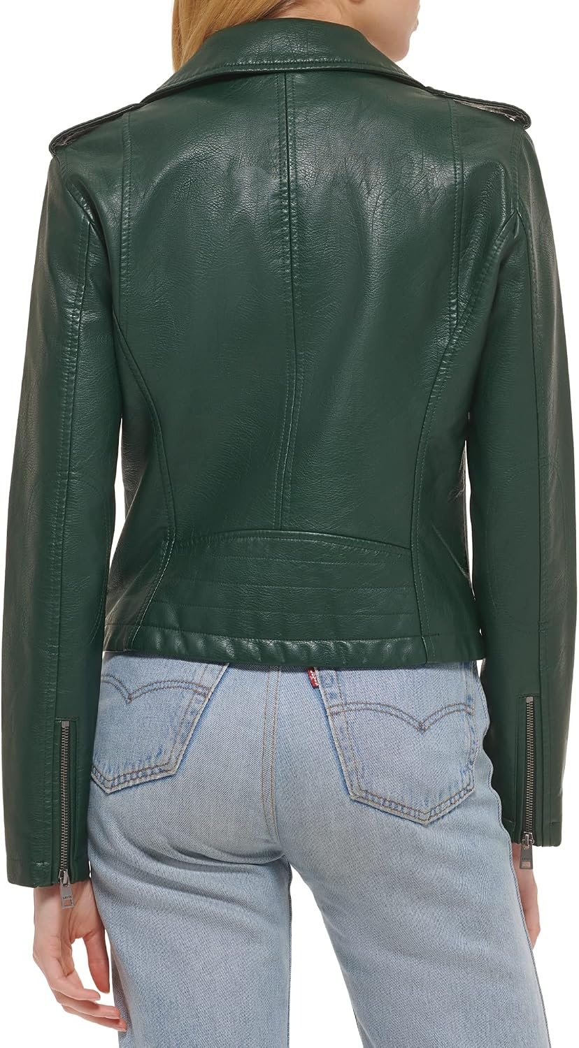 image:imageLevis Womens Classic Faux Leather Moto JacketLight Pine