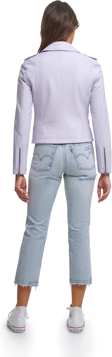 image:imageLevis Womens Classic Faux Leather Moto JacketLilac