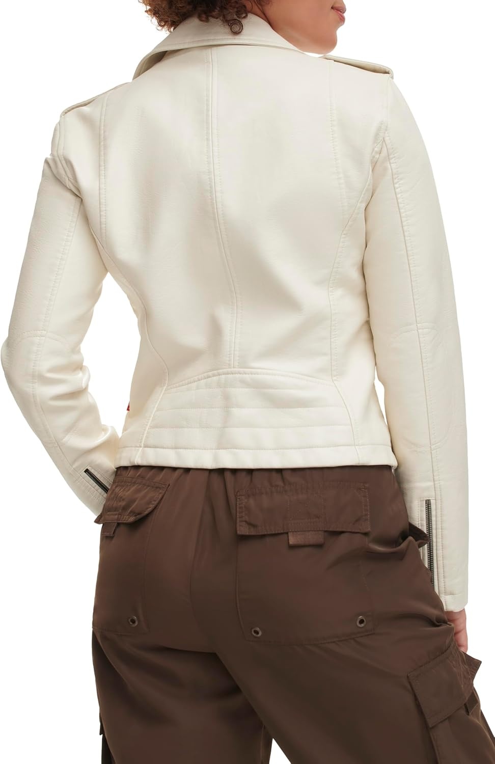 image:imageLevis Womens Classic Faux Leather Moto JacketWhite Oyster