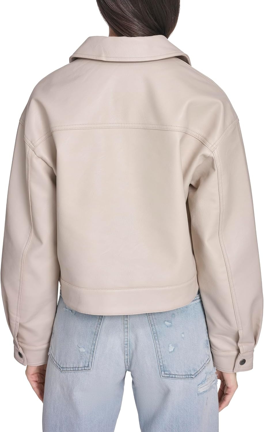 image:imageLevis Womens Relaxed Fit Zip Front JacketChateau Grey Faux Leather