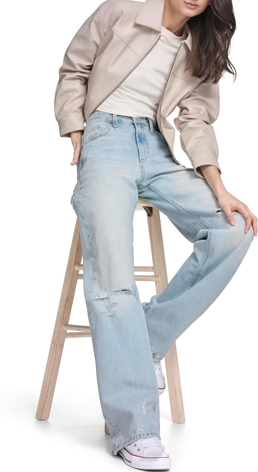 image:imageLevis Womens Relaxed Fit Zip Front JacketChateau Grey Faux Leather