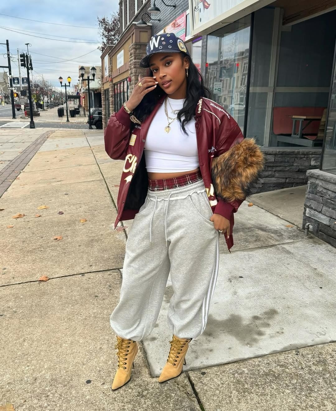 image:imageVamtac Faux Leather Motocross Jackets Oversized Vintage Racing Varsity Bomber Coat Men Trendy StreetwearRed
