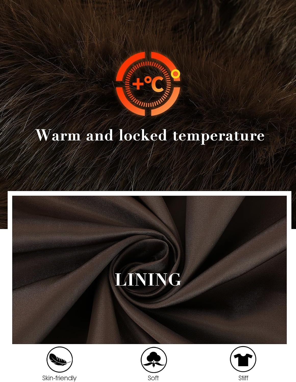 image:imageWomens Faux Fur Coat Lapel Winter Jacket Fluffy Shaggy Coats Faux FurSnap Buttonwith PocketsShort CoatWarmMachine WashableEco FriendlyCasualLuxuryWinter Coats for WomenCoffe