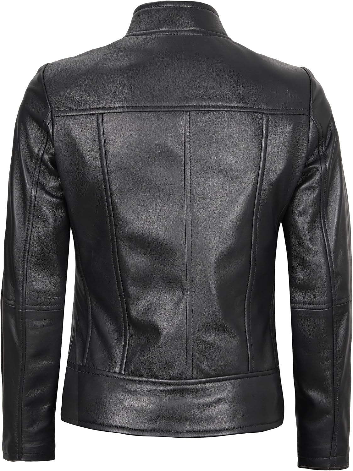 image:imageWomens Leather Jacket Real Lambskin Cafe Racer Style Leather Jackets for WomenAmy Black Leather Jacket Women