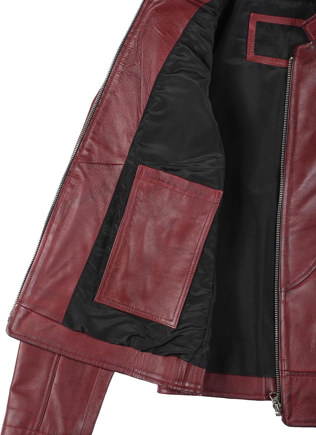 image:imageWomens Leather Jacket Real Lambskin Cafe Racer Style Leather Jackets for WomenAmy Burgundy Leather Jacket Women