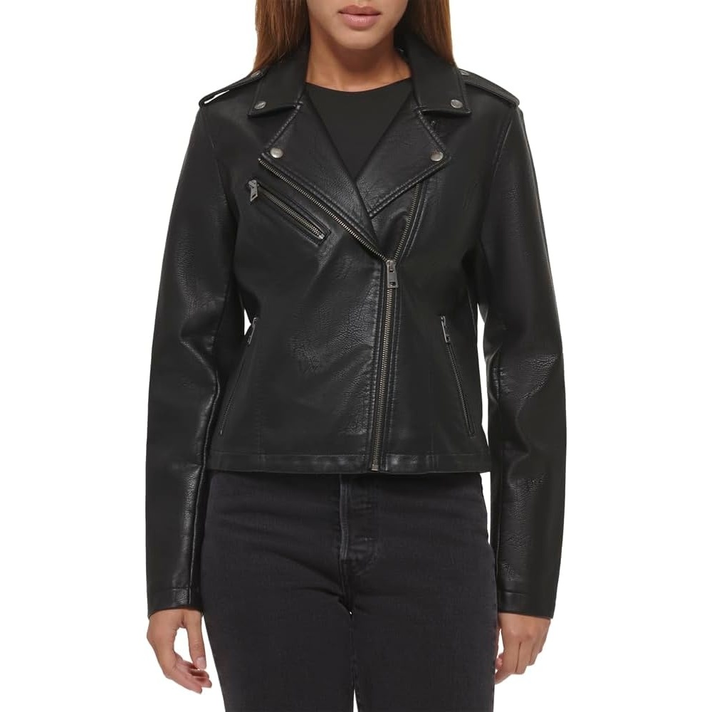 image:imageLevis Womens Classic Faux Leather Moto JacketClassic Black