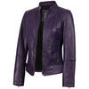 Amy - Purple Leather Jacket Women