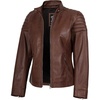 Carrie - Cognac Leather Jacket Women