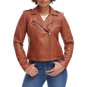 Levi’s Women’s Classic Faux Leather Moto Jacket(Camel Brown)
