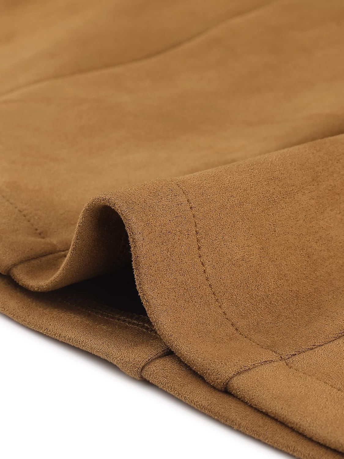 image:imageAllegra K Womens Faux Suede Blazer Belted Work Suit Jacket with Pockets Long Sleeve Button Down Collared Blazers Professional Business Casual Outfits for Fall WinterBrown