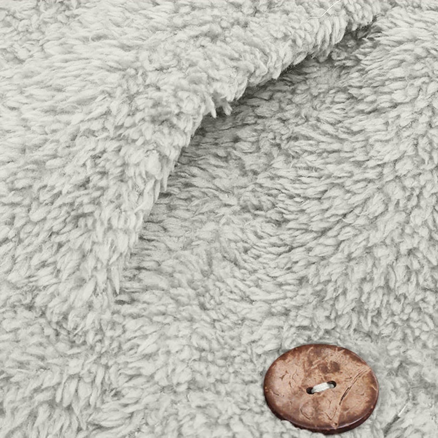 image:imageBeessbest Women Fleece Jacket Button Down Sherpa Hooded Coat Teddy Bear Jacket for Women Long Sleeve Solid Hoodies Oversized Fluffy Pajamas Coats Fall Winter Warm Outerwear with PocketGray