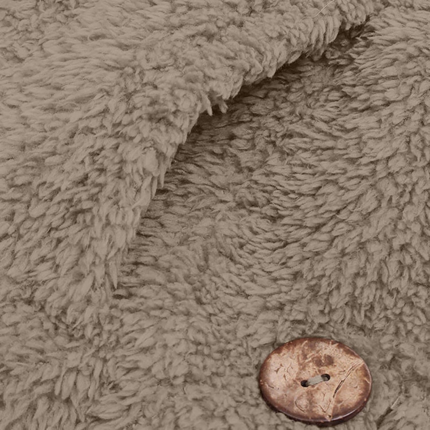 image:imageBeessbest Women Fleece Jacket Button Down Sherpa Hooded Coat Teddy Bear Jacket for Women Long Sleeve Solid Hoodies Oversized Fluffy Pajamas Coats Fall Winter Warm Outerwear with PocketKhaki
