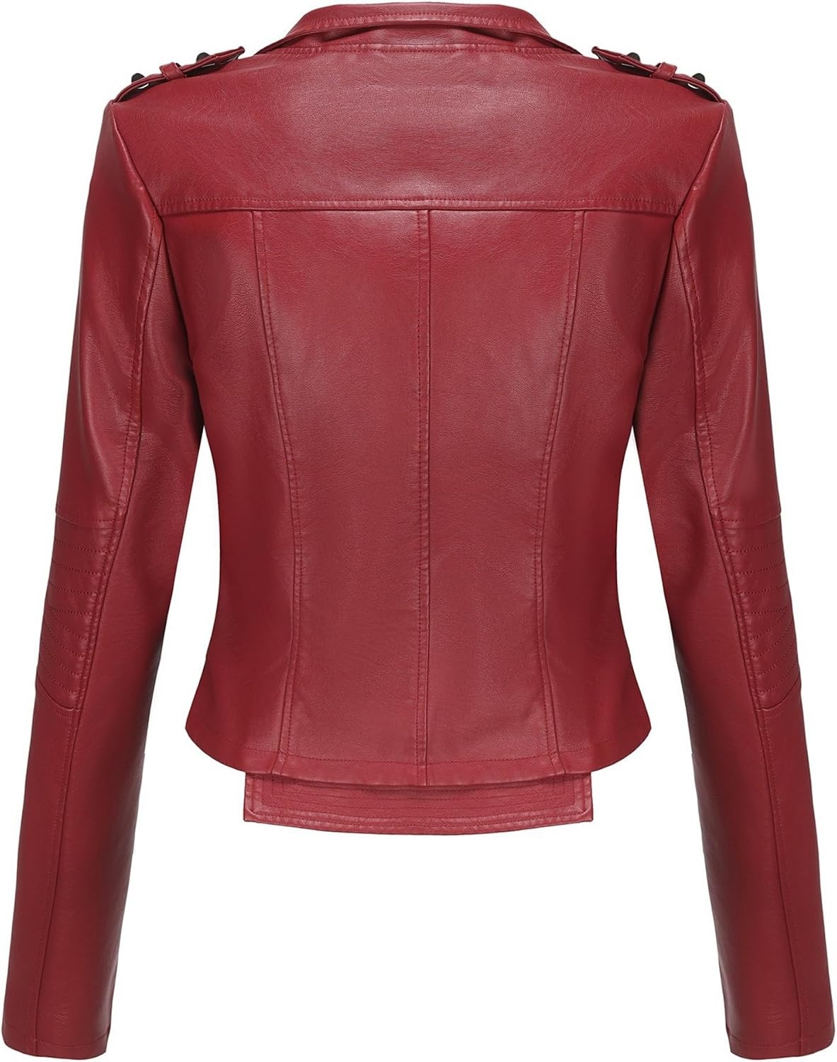 image:imageJEKEDG Womens Casual Blazer Collar Fashion Coat Vintage Biker Spring Fall Coat Jacket Faux Leather Zip Up CoatsWinered3