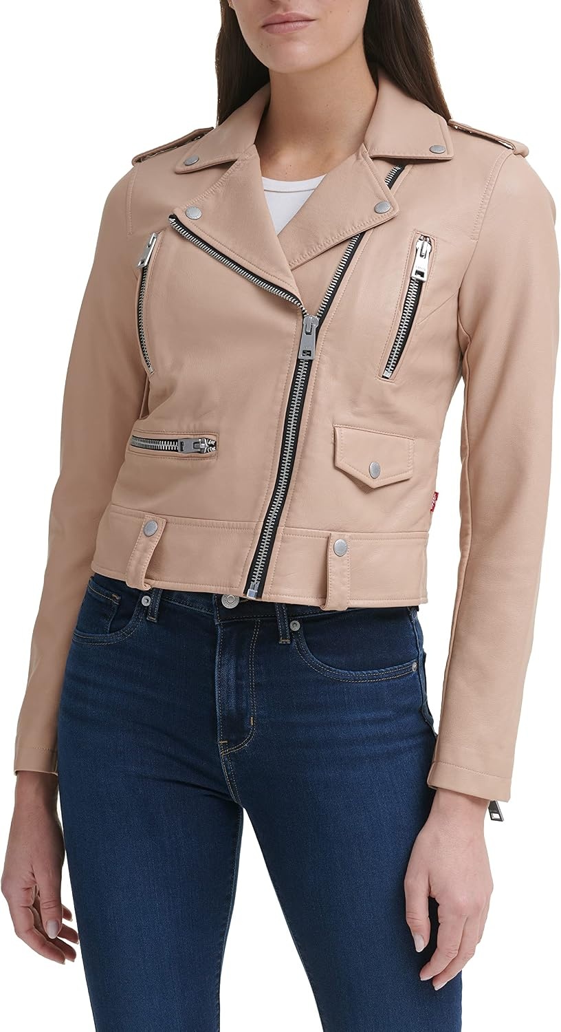 image:imageLevis Womens Faux Leather Contemporary Motorcycle Jacket Standard and PlusBiscotti