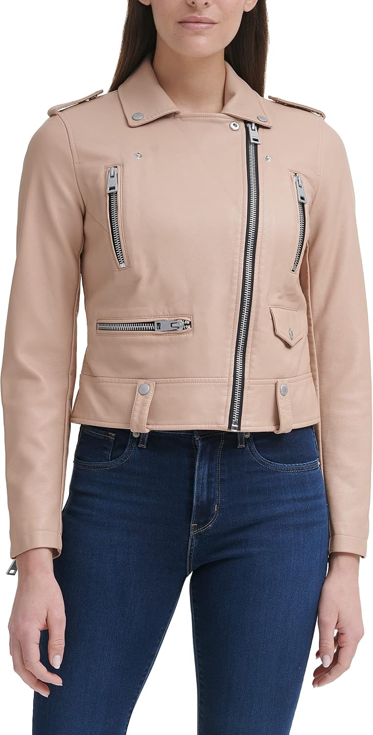 image:imageLevis Womens Faux Leather Contemporary Motorcycle Jacket Standard and PlusBiscotti