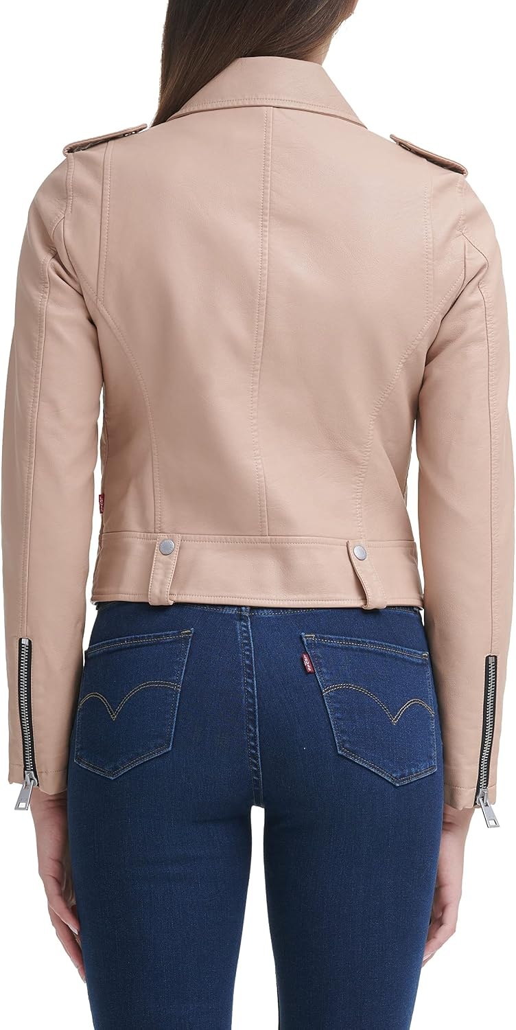 image:imageLevis Womens Faux Leather Contemporary Motorcycle Jacket Standard and PlusBiscotti