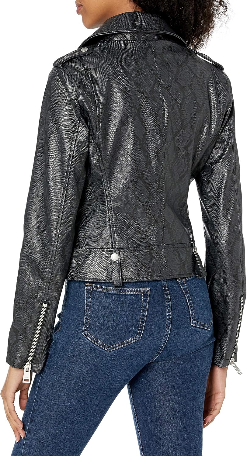 image:imageLevis Womens Faux Leather Contemporary Motorcycle Jacket Standard and PlusBlack Snake