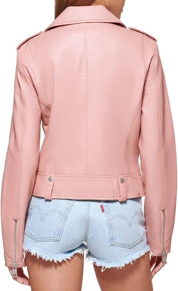 image:imageLevis Womens Faux Leather Contemporary Motorcycle Jacket Standard and PlusCameo Brown