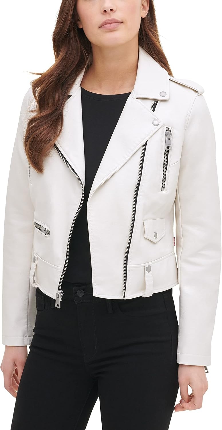 image:imageLevis Womens Faux Leather Contemporary Motorcycle Jacket Standard and PlusOyster