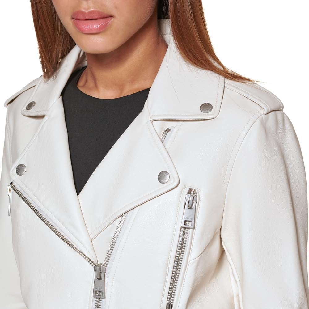 image:imageLevis Womens Faux Leather Contemporary Motorcycle Jacket Standard and PlusOyster Solid