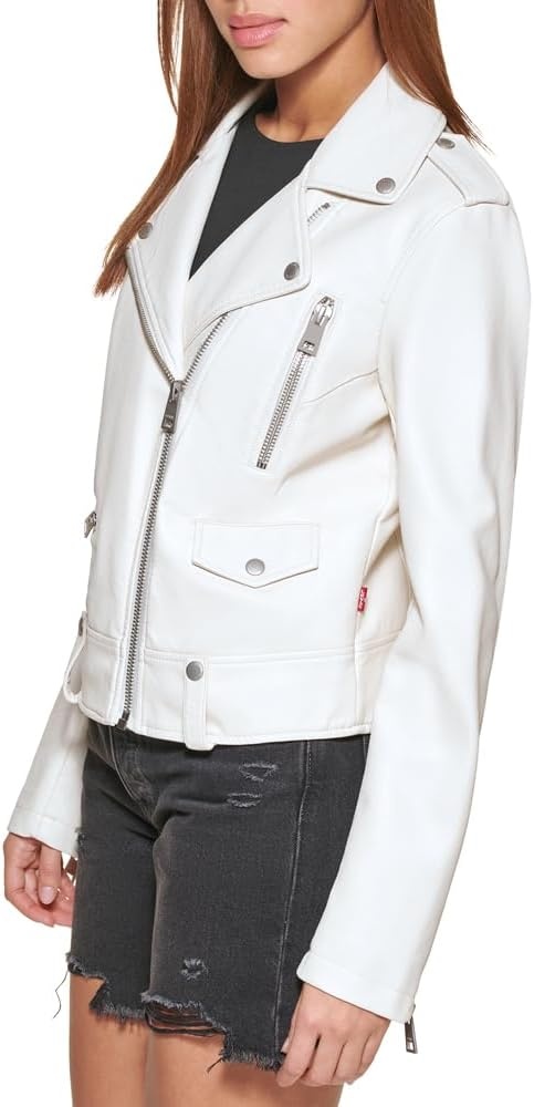 image:imageLevis Womens Faux Leather Contemporary Motorcycle Jacket Standard and PlusOyster Solid