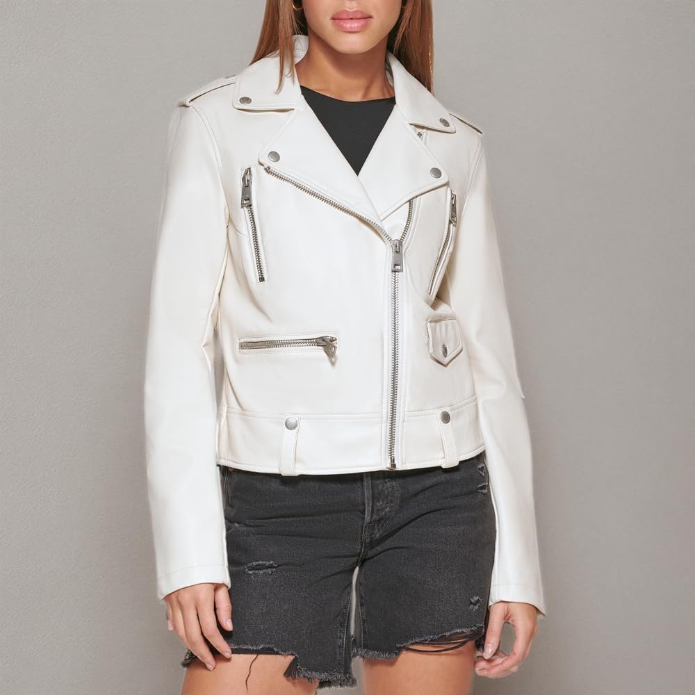 image:imageLevis Womens Faux Leather Contemporary Motorcycle Jacket Standard and PlusOyster Solid