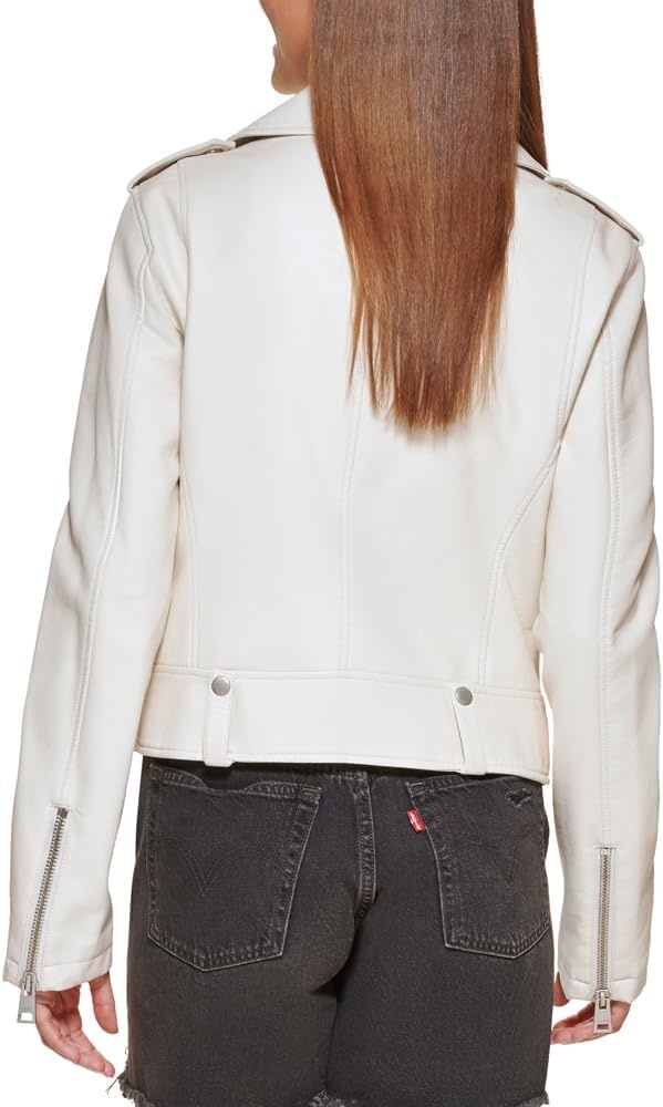image:imageLevis Womens Faux Leather Contemporary Motorcycle Jacket Standard and PlusOyster Solid
