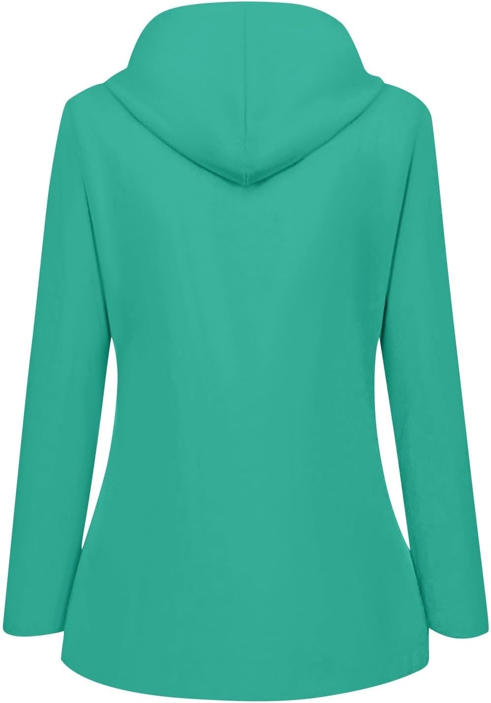 image:imageNAMTYQX Womens Hooded Raincoat Lightweight Fit Plus Size Waterproof Dressy Zip up Rain Jacket Windbreaker with Pockets02mint Green