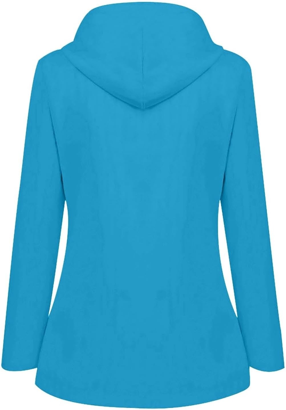 image:imageNAMTYQX Womens Hooded Raincoat Lightweight Fit Plus Size Waterproof Dressy Zip up Rain Jacket Windbreaker with Pockets03sky Blue
