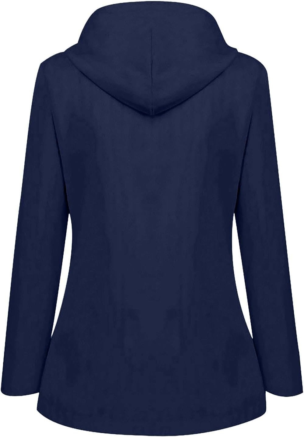 image:imageNAMTYQX Womens Hooded Raincoat Lightweight Fit Plus Size Waterproof Dressy Zip up Rain Jacket Windbreaker with Pockets06dark Blue