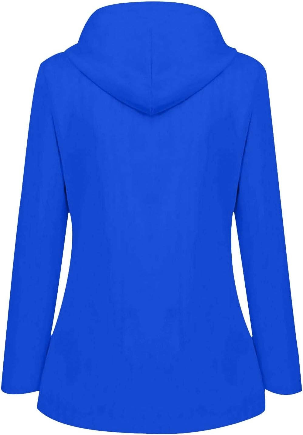 image:imageNAMTYQX Womens Hooded Raincoat Lightweight Fit Plus Size Waterproof Dressy Zip up Rain Jacket Windbreaker with Pockets07blue