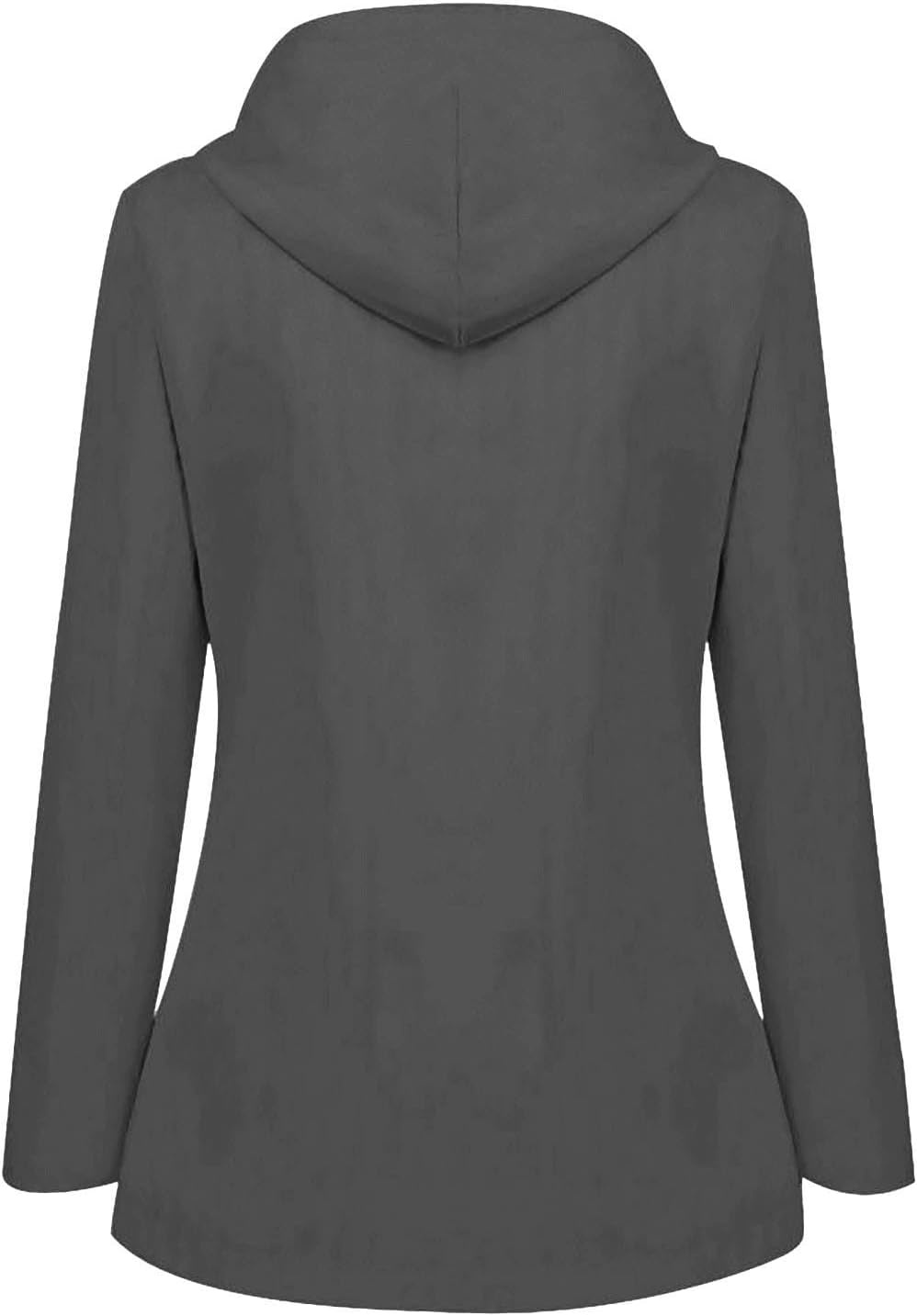 image:imageNAMTYQX Womens Hooded Raincoat Lightweight Fit Plus Size Waterproof Dressy Zip up Rain Jacket Windbreaker with Pockets08gray