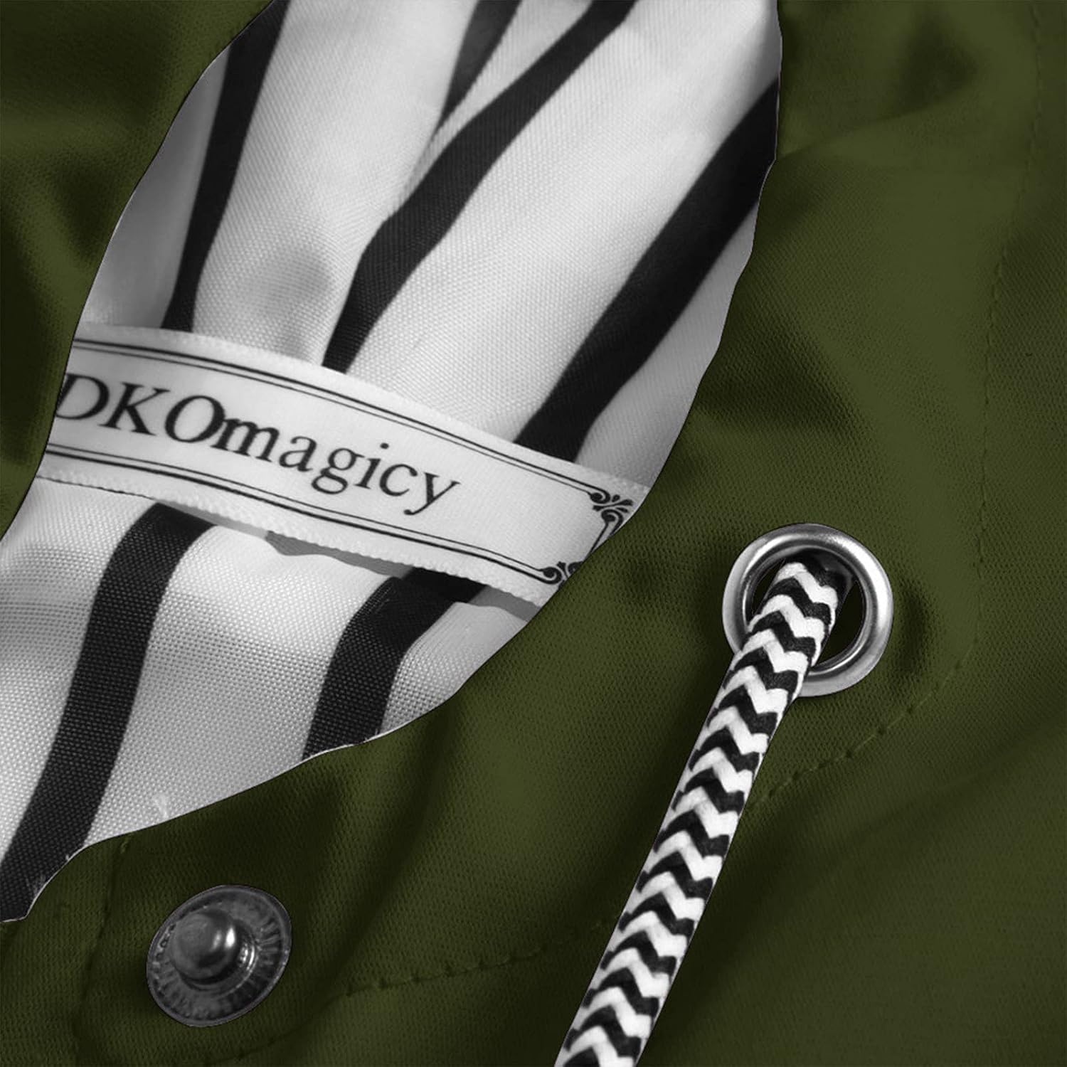 image:imageNAMTYQX Womens Hooded Raincoat Lightweight Fit Plus Size Waterproof Dressy Zip up Rain Jacket Windbreaker with PocketsXarmy Green