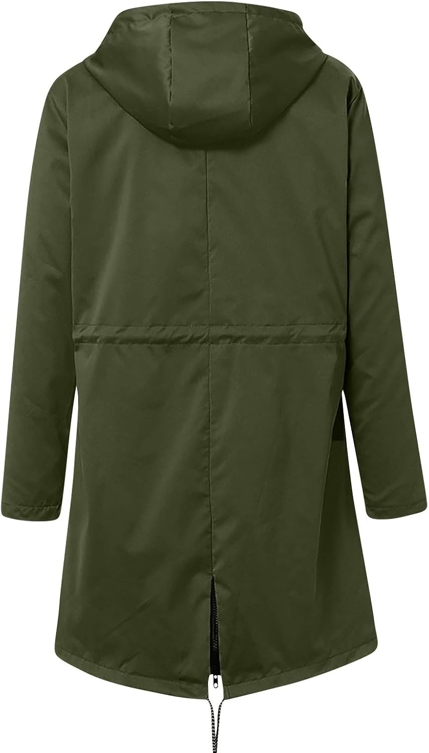 image:imageNAMTYQX Womens Hooded Raincoat Lightweight Fit Plus Size Waterproof Dressy Zip up Rain Jacket Windbreaker with PocketsZarmy Green
