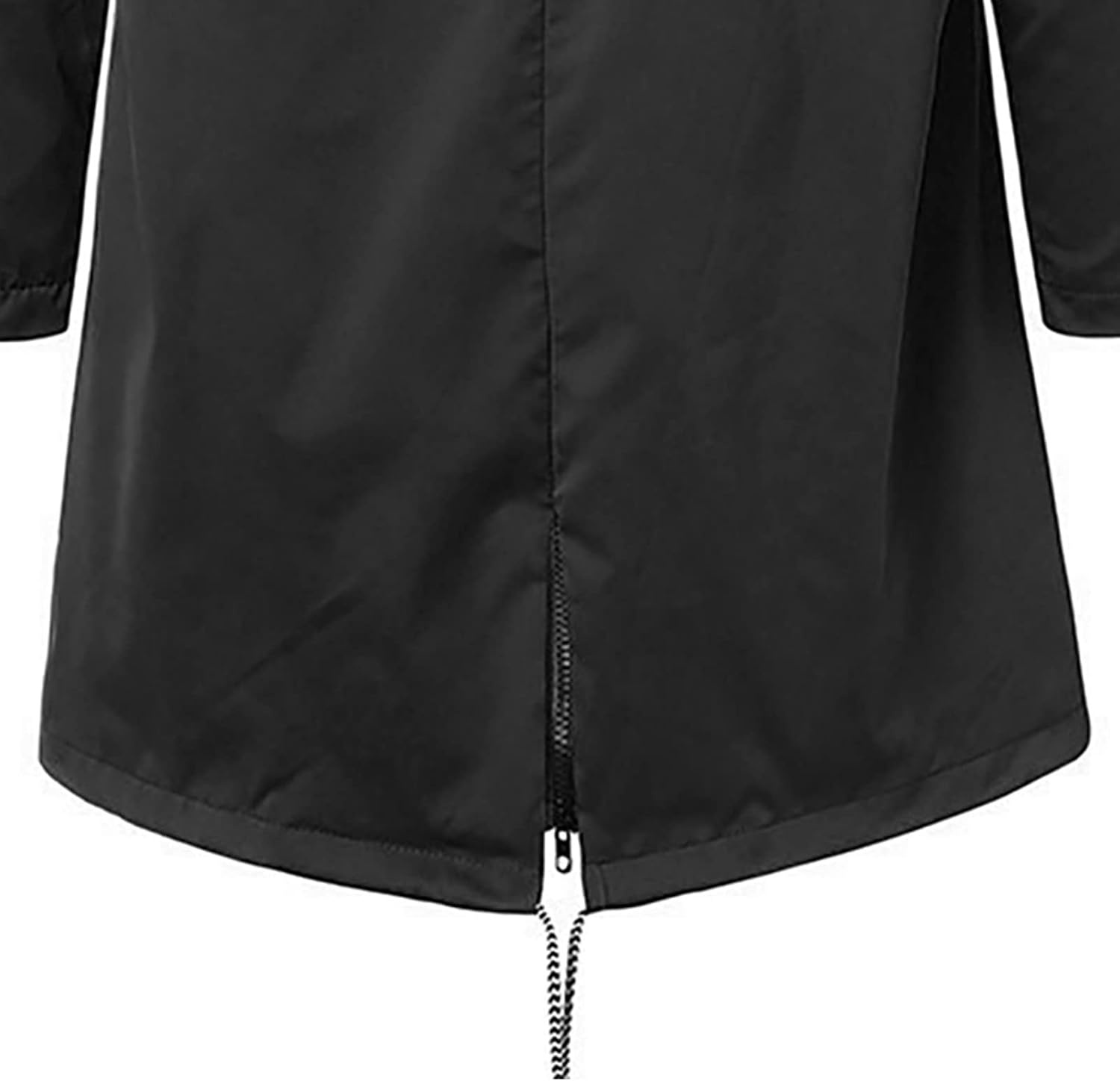 image:imageNAMTYQX Womens Hooded Raincoat Lightweight Fit Plus Size Waterproof Dressy Zip up Rain Jacket Windbreaker with PocketsZblack